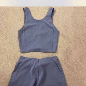 Lululemon Athletica Blue Ribbed Top